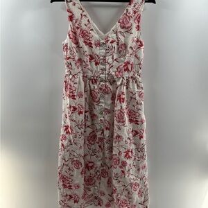 Cynthia Rowley 100% Linen Floral Midi Dress – Women’s Size 4